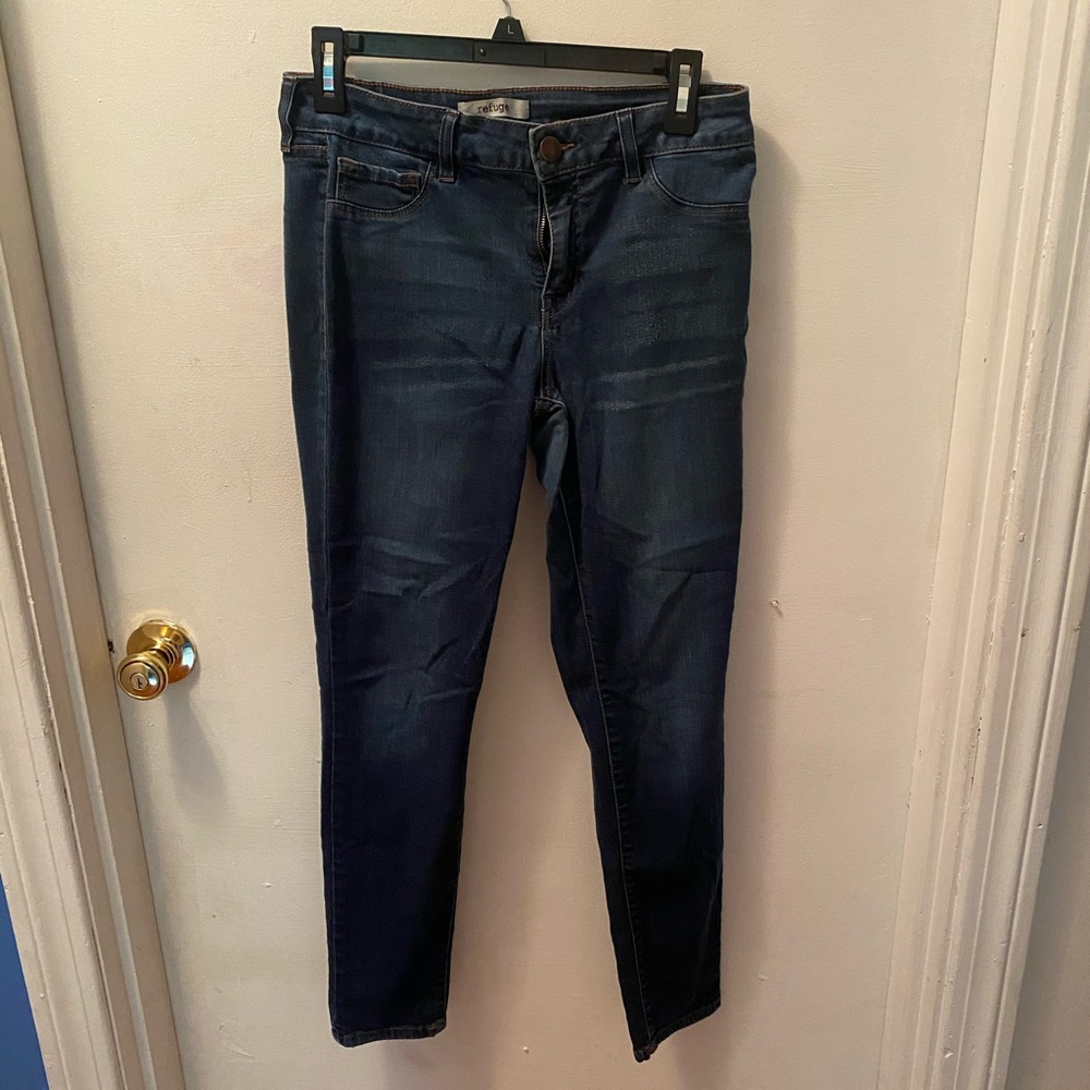 Plain dark wash jeans